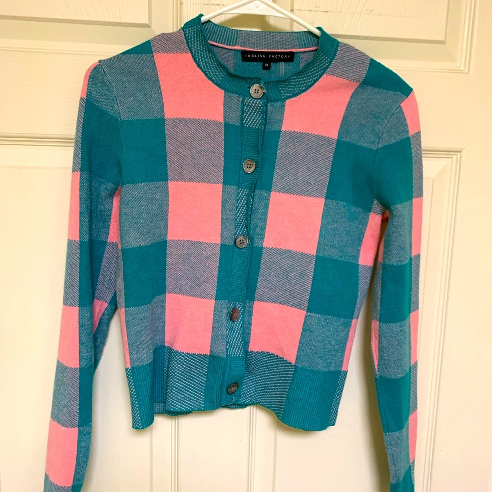English factory brand women’s button up knit cardigan size extra small